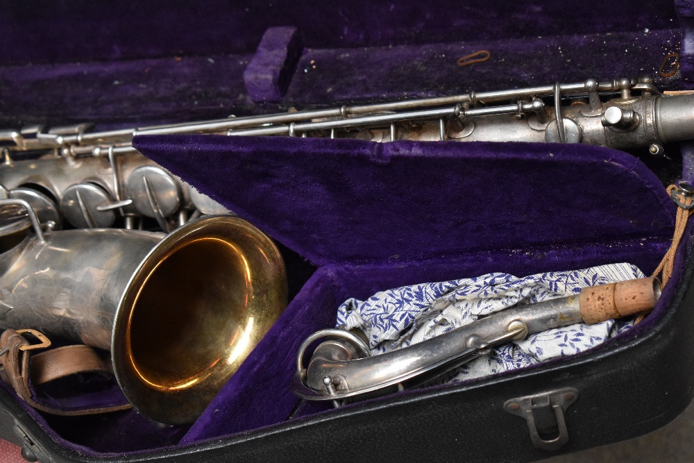 A vintage alto saxophone , stamped Buescher, Elkhart , low pitch true tone and serial number 102664 - Image 3 of 3