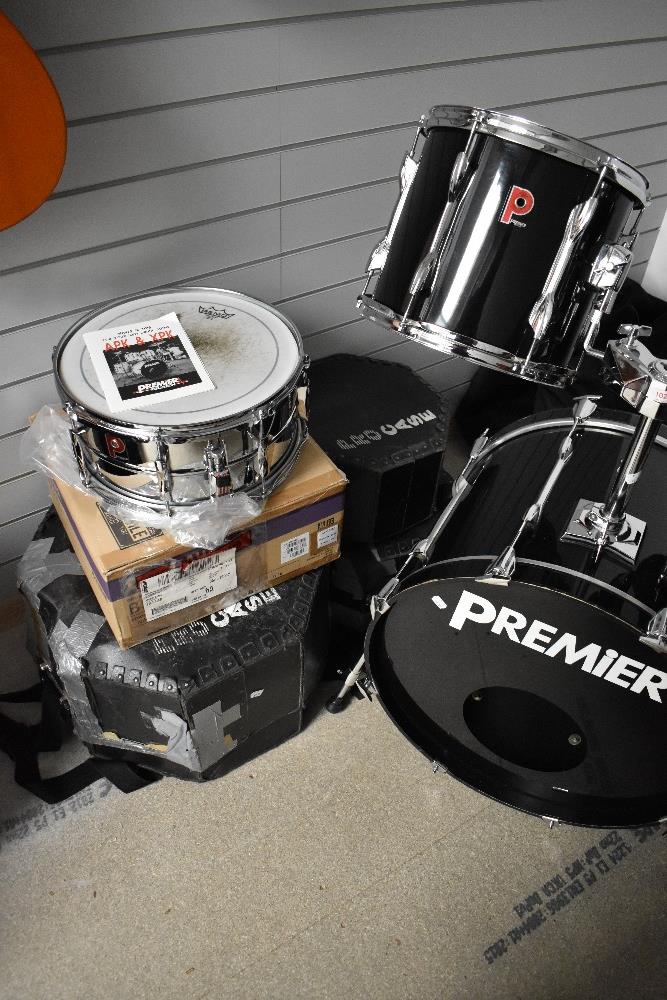 A 1994 Premier APK, 5 piece shell drum kit , comprising kick drum, snare, pair of kick mounted - Image 2 of 3