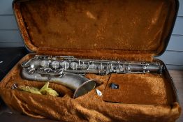 A Selmer Mark VI Tenor Saxophone, Serial number M112713, date 1964 with war department number,