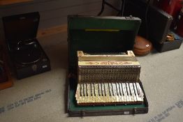 A vintage Pietro piano accordion , case AF
