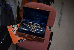 A Lark cornet in fitted case