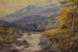 A late 19th/early 20th century Lake District scene watercolour, unsigned artist unknown, within a