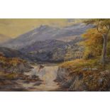 A late 19th/early 20th century Lake District scene watercolour, unsigned artist unknown, within a