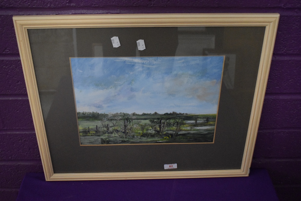 M Johnson (contemporary) watercolour, pasture scene, named verso, within a card mount and moulded - Image 2 of 3