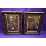 After Unknown Artist, a pair of 19th Century crystoleum prints depicting two courting couples in