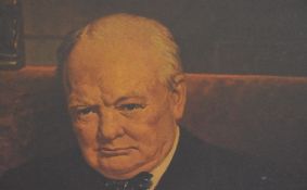 After Arthur Pan (1894-1983), a coloured print, 'Winston Churchill', signed to the lower left,