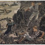 After William Heysham Overend (1851 - 1898) coloured engraving, entitled 'Athletic Sports at