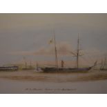 Captain W.C Browne (British act. 1824-1860) watercolour, H.M Steamer Eclair off The Motherbank,