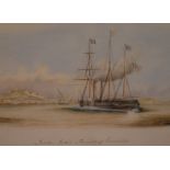 Captain W.C Browne (British act. 1824-1860) watercolour, Indian Mail Steamer off Marseilles,