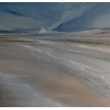 After Jane Skingley (b.1963), canvas print, A contemporary seascape depicting an expansive sandy bay