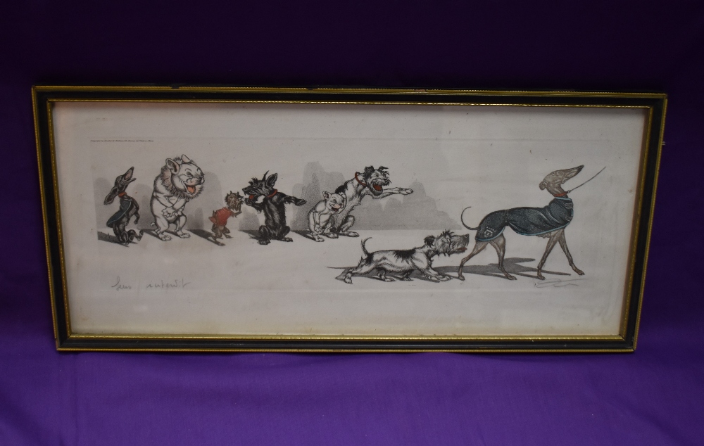 After Boris O'Klein (1893-1985), coloured etchings, Two 'The Dirty Dogs of Paris' cartoon engravings - Image 4 of 5