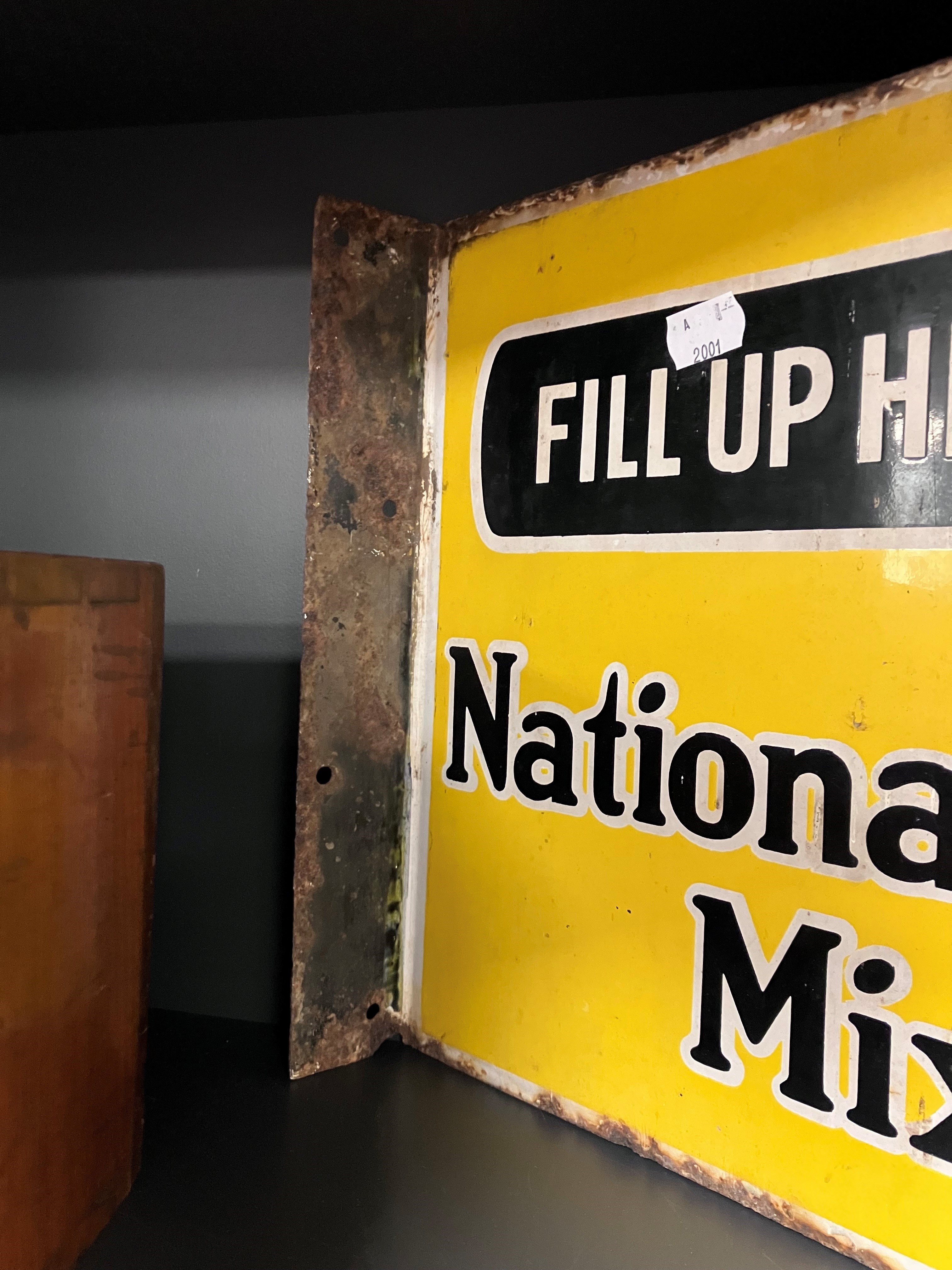 A vintage enamelled National Benzole Mixture advertising sign, 48cm long - Image 2 of 3