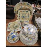 A collection of Masons 'Regency' plates, cups, saucers, ladle and gravy boat included amongst this