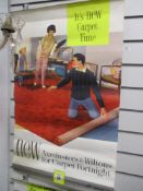 Two vintage 1960s advertising posters for carpets,' Axminsters and Wiltons for carpet fortnight'.
