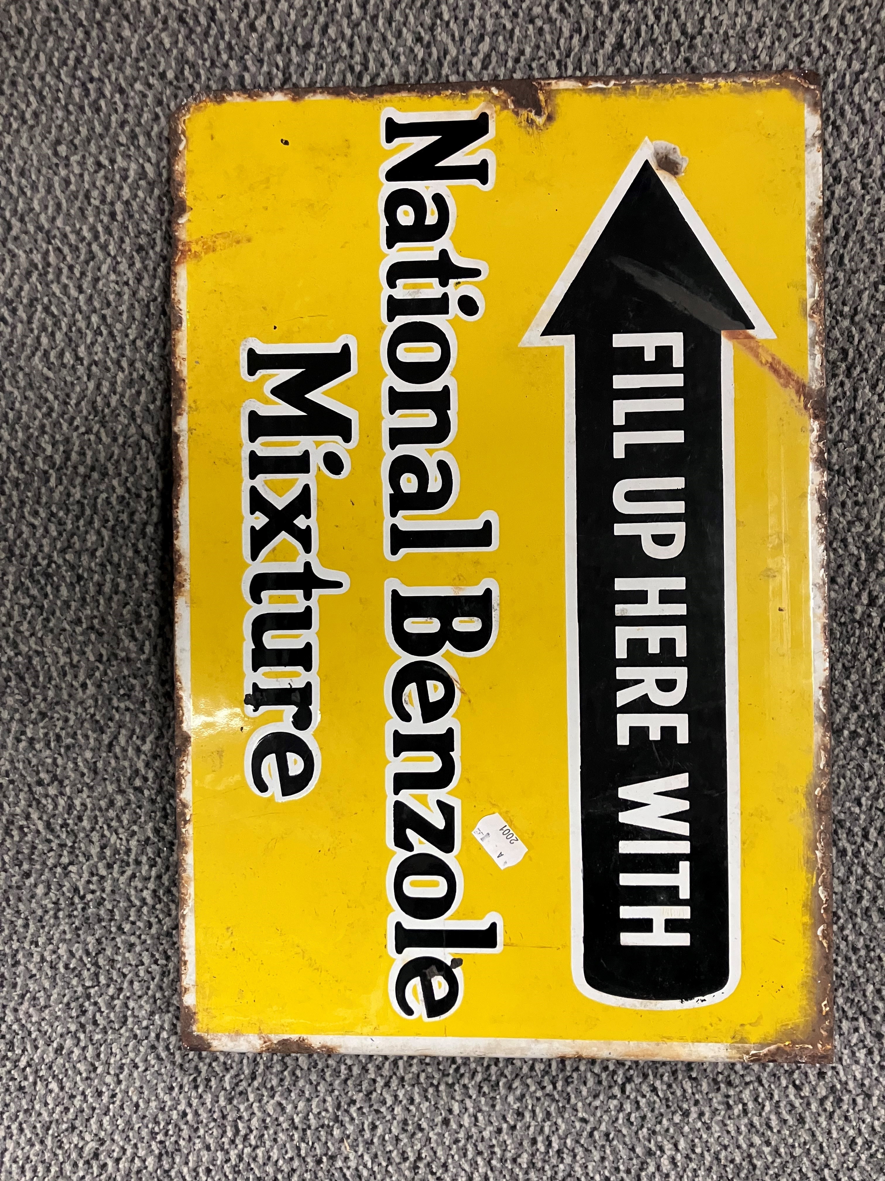 A vintage enamelled National Benzole Mixture advertising sign, 48cm long - Image 3 of 3