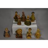 Nine Wade Whimsies Nursery Rhyme porcelain figurines, to comprise Queen of Hearts, Little Miss