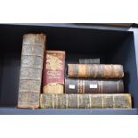 Six antiquarian books, a Brown's Self Interpreting Family Bible, Mrs Beeton's Book of Household