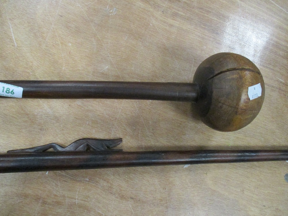 A South African knob kerrie and a similar blow pipe. - Image 3 of 3