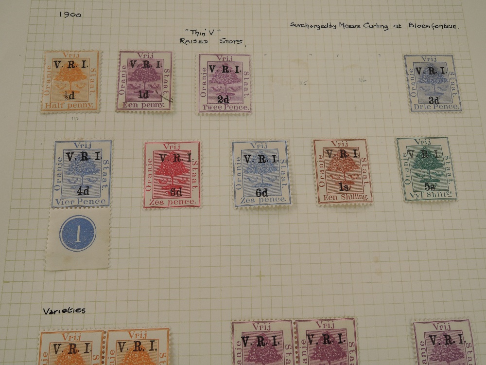 ORANGE FREE STATE & RIVER COLONY MINT & USED STAMP COLLECTION ON LEAVES 1860's to early 1900's - Image 5 of 12