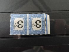 SOUTH AFRICA 1915 3d POSTAGE DUES WITH INVERTED WMK, MNH PAIR Unmounted mint pair of the 3d due with