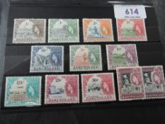 BASUTOLAND 1961-63 QEII DEFINITIVES SET OF 11 PLUS 1R SHADES ALL MNH Card with set of 11, along with