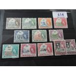 BASUTOLAND 1961-63 QEII DEFINITIVES SET OF 11 PLUS 1R SHADES ALL MNH Card with set of 11, along with