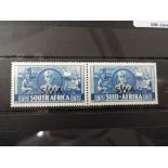 SOUTH WEST AFRICA 1941 3d BLUE WITH VALUE TO RIGHT WITH CIGARETTE FLAW MNH pair of the 3d war