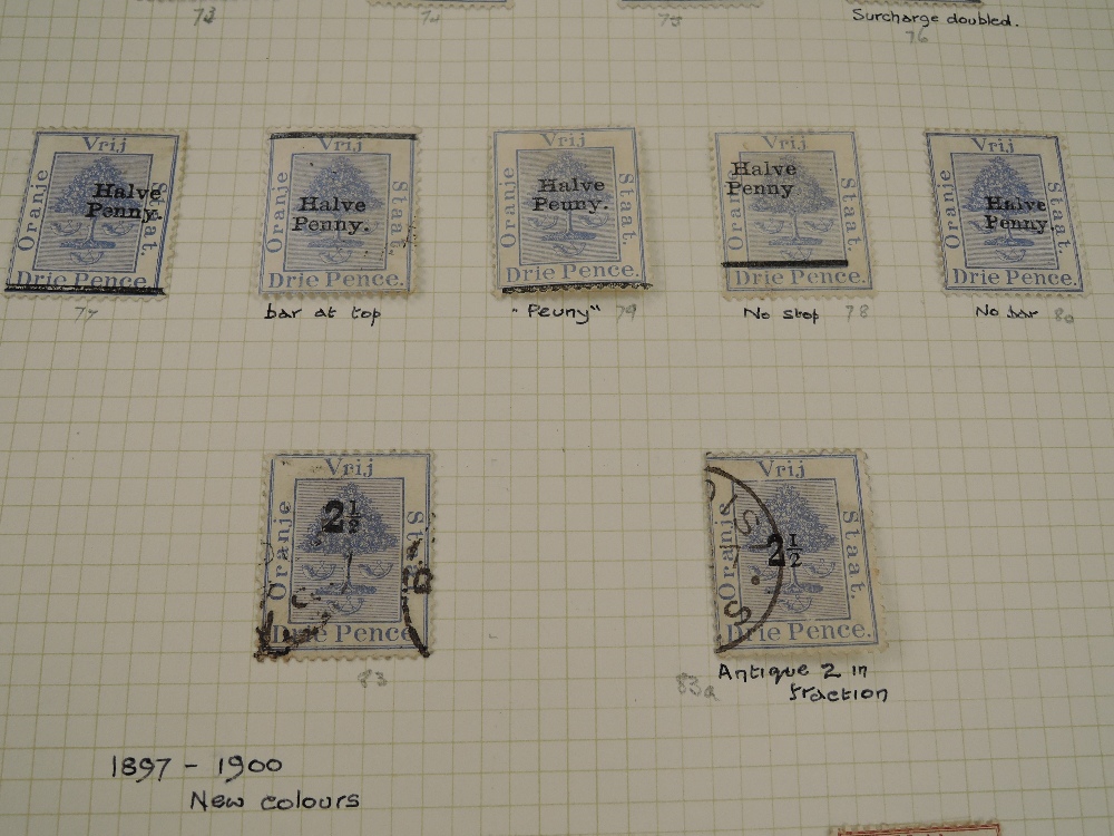 ORANGE FREE STATE & RIVER COLONY MINT & USED STAMP COLLECTION ON LEAVES 1860's to early 1900's - Image 12 of 12
