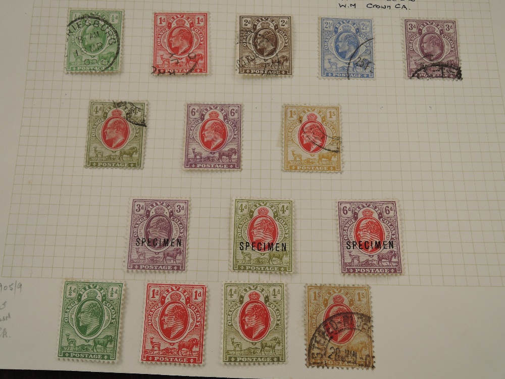 ORANGE FREE STATE & RIVER COLONY MINT & USED STAMP COLLECTION ON LEAVES 1860's to early 1900's - Image 8 of 12