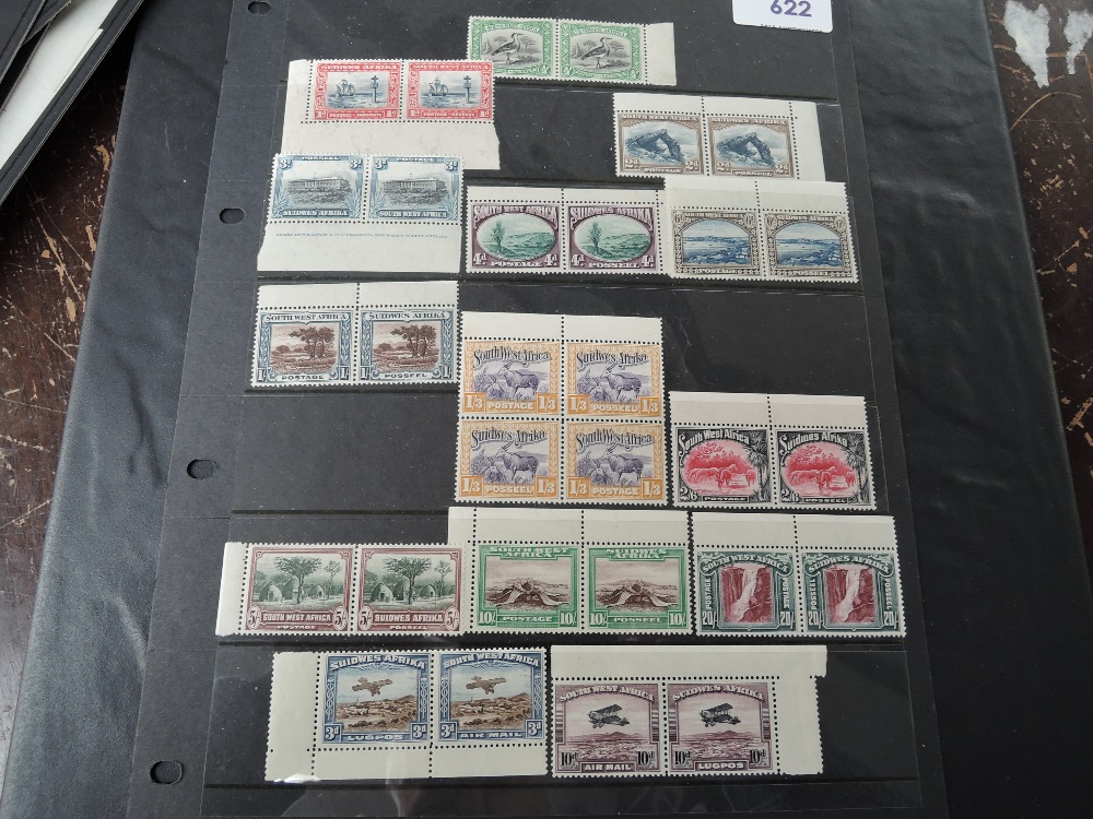 SOUTH WEST AFRICA 1931, DEFINTIVES SET OF 14 IN PAIRS INCLUDING 'AIRS' Hagner style sheet with