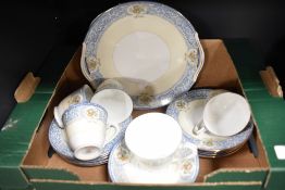 A Japanese Noritake part tea service, decorated with foliate borders, printed mark to base
