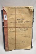 A 1960s register of the use of limited trade licence, of Lancashire city council interest for the