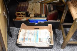 Two boxes of books of various genres including music, and novels including Edward Heaths Music and