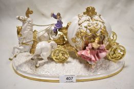 An Alexander Daniel fine porcelain 'Cinerella's Magical Moment' anniversary sculpture, highlighted