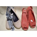 A pair of ladies Topshop wedges size 5 and a pair of ladies Keds size 5 and a half.