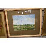 M Johnson (contemporary) watercolour, pasture scene, named verso, within a card mount and moulded