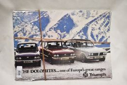 Five Triumph Specification catalogues, of TR7 and Dolomite interest.