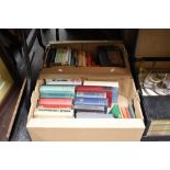 Two cartons of assorted books including musical interest and story novels such as Shakespeare and