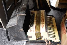 A vintage Pietro piano accordian, case AF