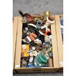 An assortment of items including a barometer, Adderly floral posy and box cut glass mustard pot