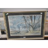 A print after Edward Jeffrey (19th/20th century) A Lake District colour print, mounted, framed and