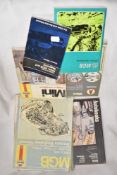 A selection of Mini and MG vehicle interest books, including Haynes manuals, MGB handbook and Mini