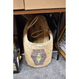 A vintage woven hamper.