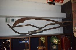 A collection of Morris Traveller parts, to include; rear bumper, exhaust, window glass, door parts