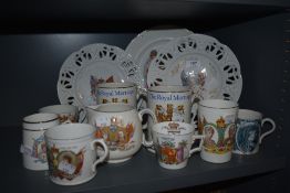 An assortment of antique and vintage coronation ware, of Victoria, Edward and Queen Mary interest