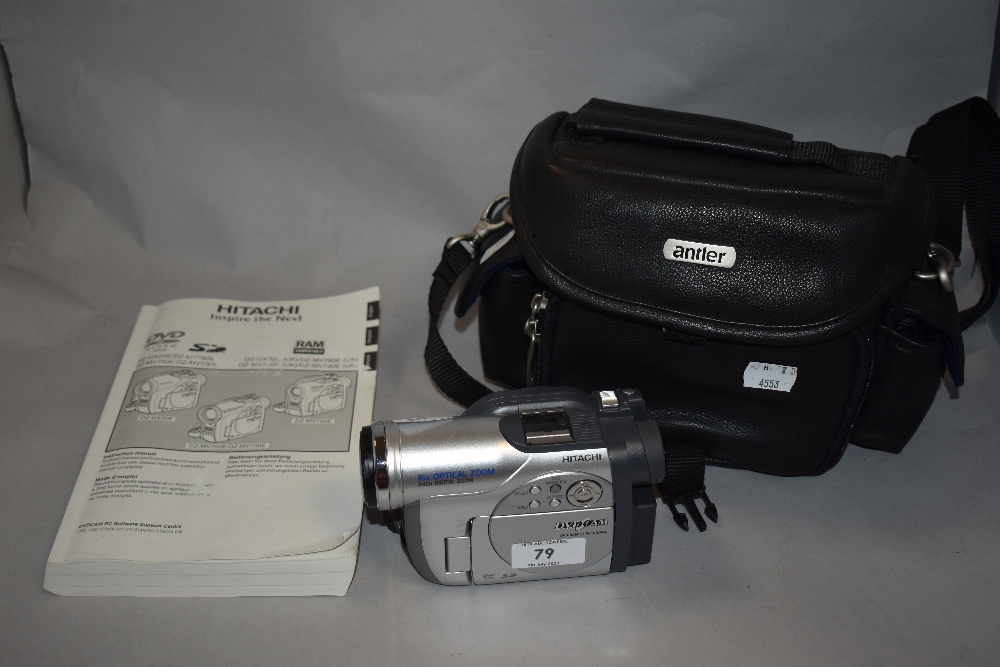 A Hitachi DVD Cam, with case and instruction manual.