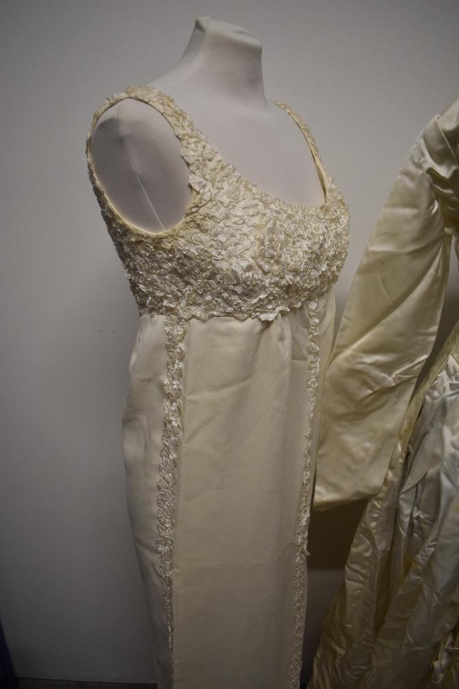 Three vintage dresses, including 1950s wedding dress and Jean Varon 'Chanelle' maxi dress, AF. - Image 5 of 9