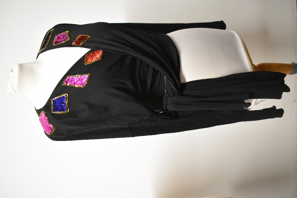 A selection of Jean Muir clothing, to include 1970s glittery trousers, a maxi skirt with gold star - Image 5 of 12