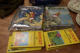 Literature - Four 1970s Rupert Little Bear Library books, 'Rupert Goes Hiking', 'Rupert And The