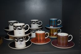 Ten Susie Cooper for Wedgwood coffee cups and saucers.